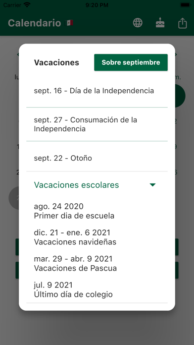 Calendario Mexicano 2024 Screenshot