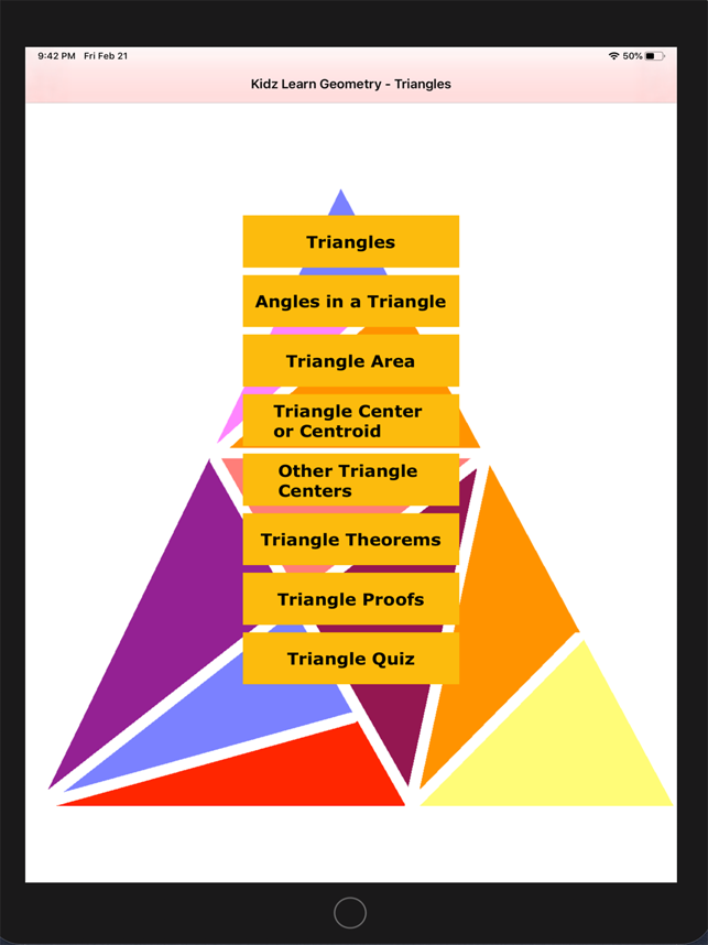 ‎Triangles in Geometry Screenshot