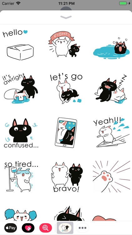 White and Black Cat Animated