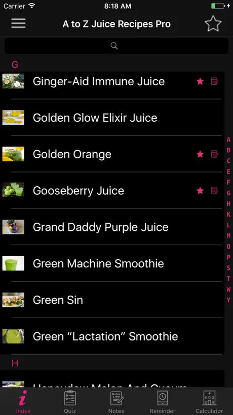 AZ Juice Recipes