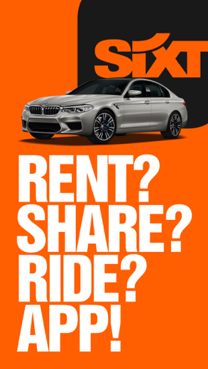 SIXT rent, share, ride & plus screenshot 1