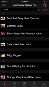 AZ Juice Recipes screenshot