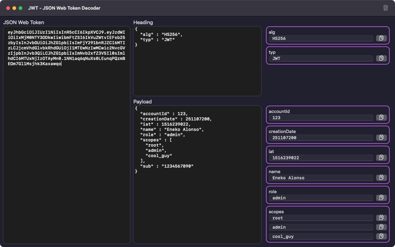 JWT - JSON Web Token Decoder Screenshot 1 - AppWisp.com JWT - JSON Web Token Decoder Screenshot 1 - AppWisp.com