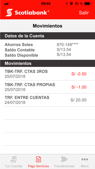 Scotiabank Empresas, Perú Screenshot