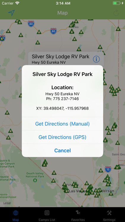 Nevada – Camping & RV spots