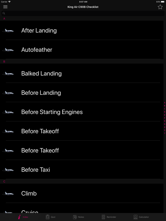 King Air C90B Checklist iPad screenshot