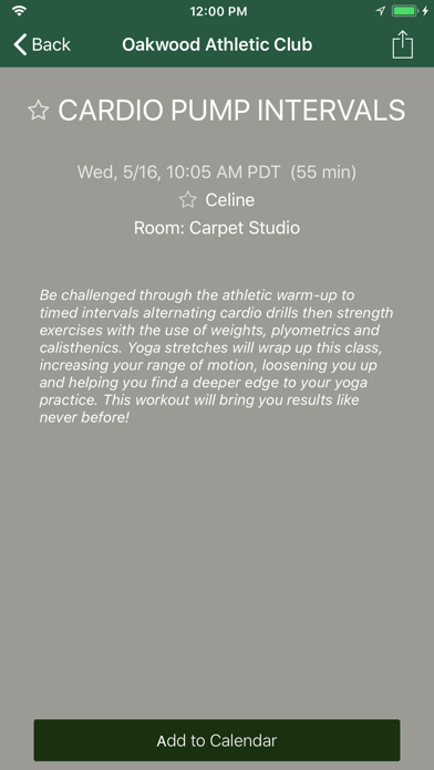 Oakwood Athletic Club iPhone screenshot 4 - Health & Fitness app
