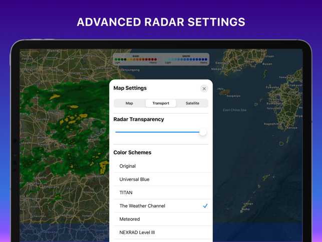 RAIN RADAR ° Captura de pantalla de mapes meteorològics en directe