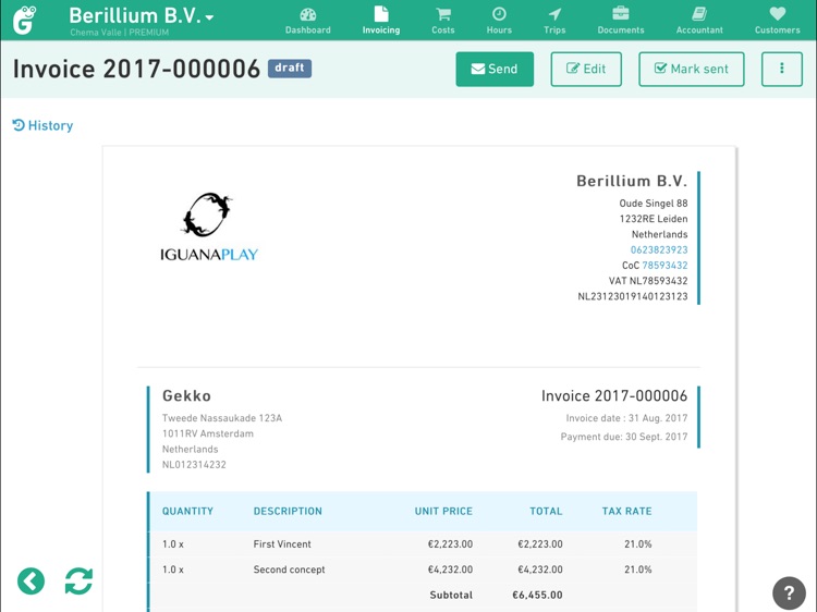 Gekko Accounting for iPad