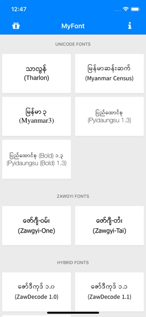 Myanmar font zawgyi iphone