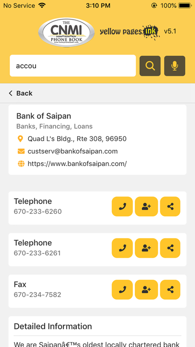 CNMI Phone Book Screenshot