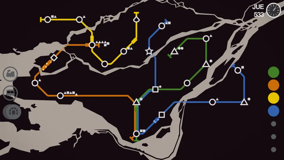 Captura de pantalla de Mini Metro en iPhone 5