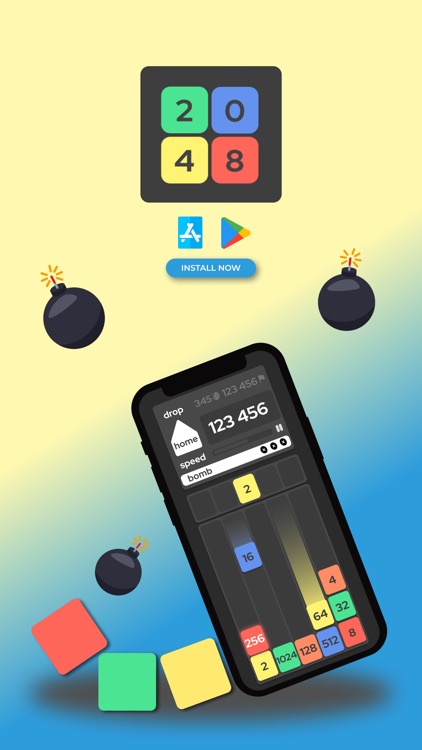 Drop 2048 (block drop game) screenshot-4