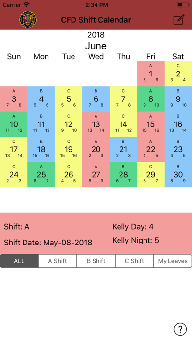 Charlotte Fire ShiftCalendar iPhone screenshot 7 - Productivity app