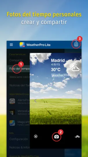 Captura de pantalla de WeatherPro Lite en iPhone 5