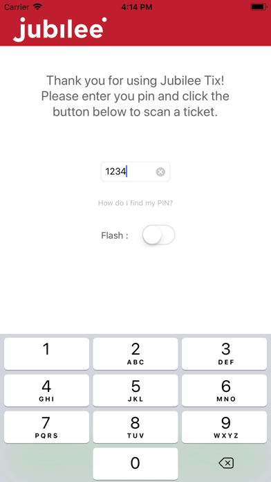 JubileeTix Scanner Screenshot