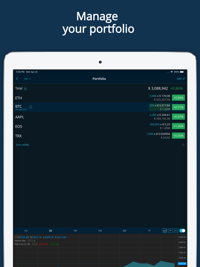 ‎HODL Real-Time Crypto Tracker Screenshot