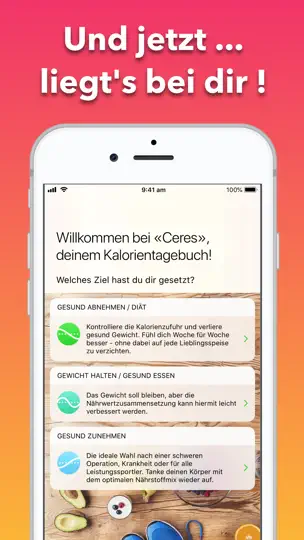 Screenshot von Kalorienzähler, Abnehmen, Diät auf dem iPhone 9