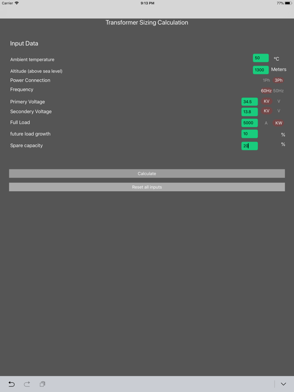 Screenshot #5 pour Transformer Sizing Calculation