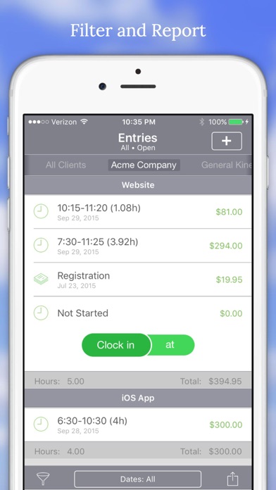 Screenshot #1 for Billing Hours -  Time Tracking