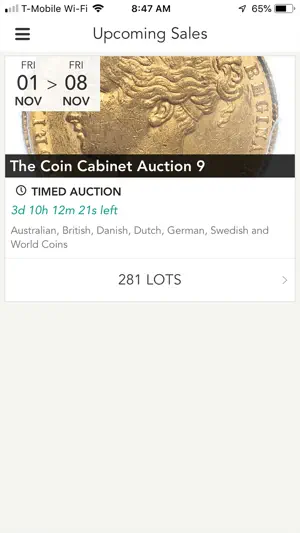 The Coin Cabinet Auctions screenshot 1