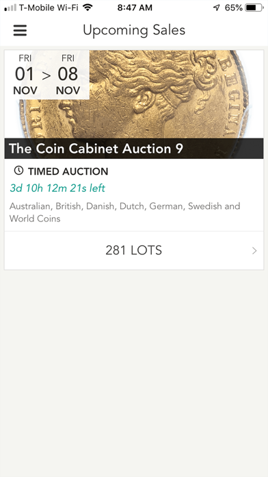 The Coin Cabinet Auctions iPhone screenshot 1 - Shopping app