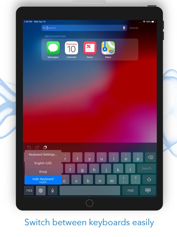 Indic Keyboard : 13 Languages iPad screenshot 5 - Productivity app