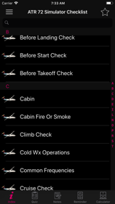 ATR 72 Simulator Checklist screenshot