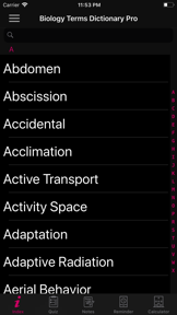 Biology Terms Dictionary Pro screenshot