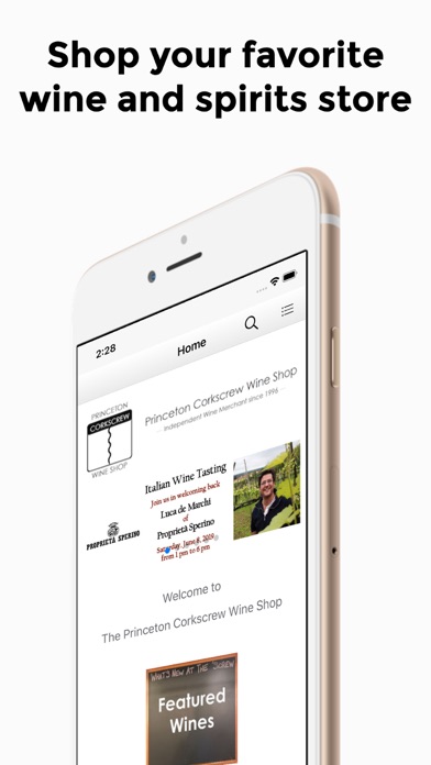 Princeton Corkscrew Wine Shop Screenshot