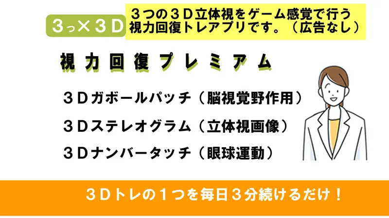 ３×３Ｄ視力回復プレミアム（広告なし） screenshot 2 of 5