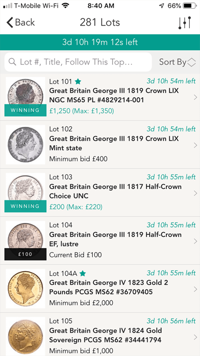 The Coin Cabinet Auctions iPhone screenshot 5 - Shopping app