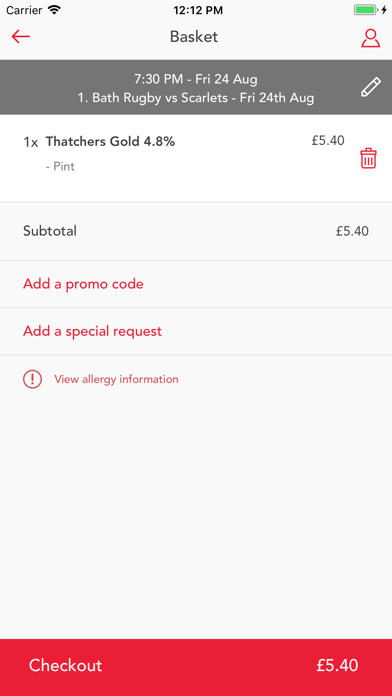 Click & Collect at Bath Rugby Screenshot