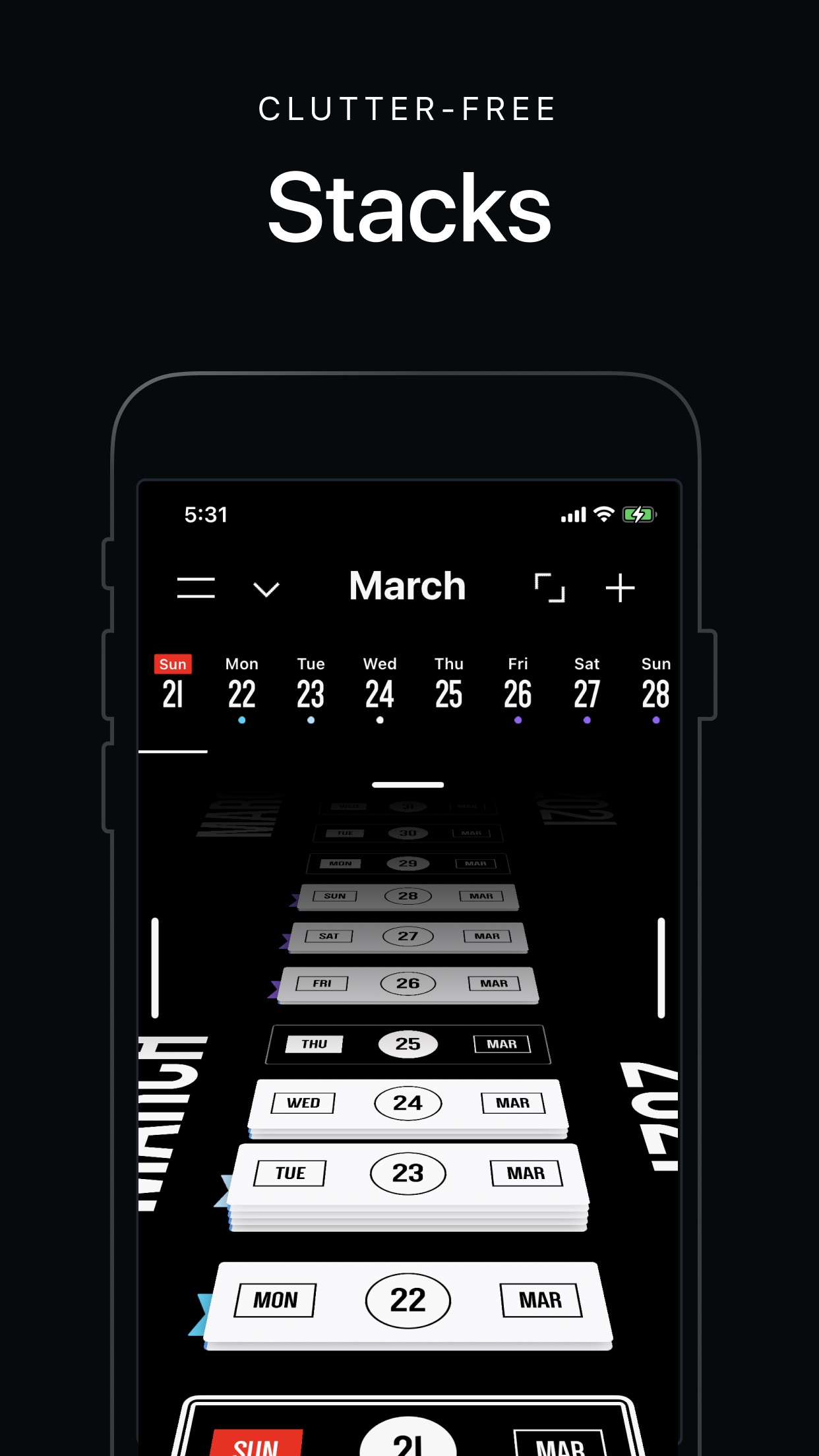 Screenshot do app Vantage Calendar