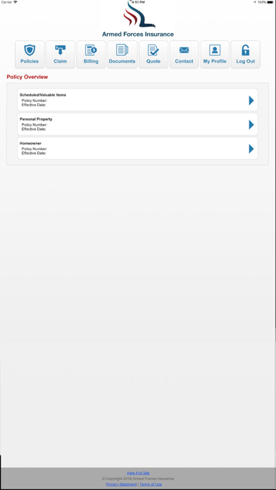 Armed Forces Insurance Mobile Screenshot