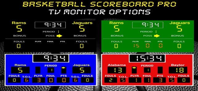 Basketball Scoreboard Software - Pro v3 - Turn Your TV Into A