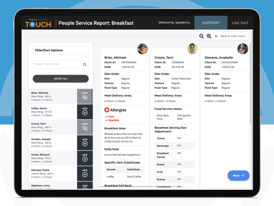 MealSuite Touch iPad screenshot 4 - Business app