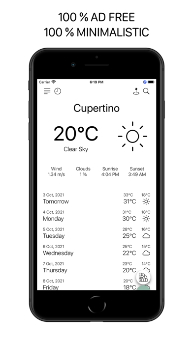 Screenshot #1 pour Minimalistic Weather App