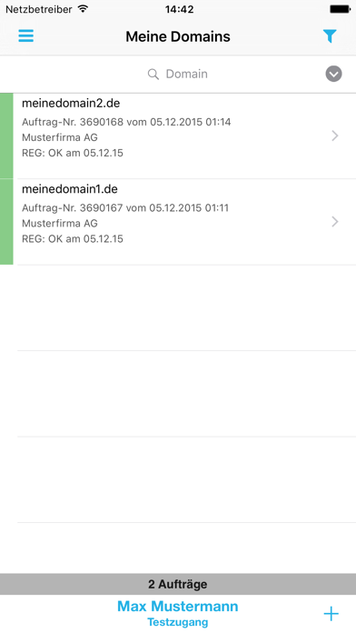 Screenshot #1 pour domains2go Domainverwaltung