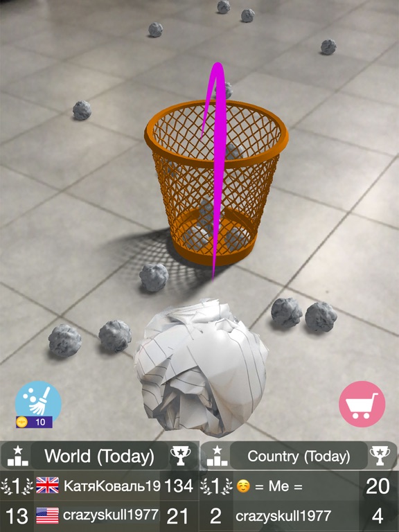 Screenshot #2 for Paper Bin AR - throw paper