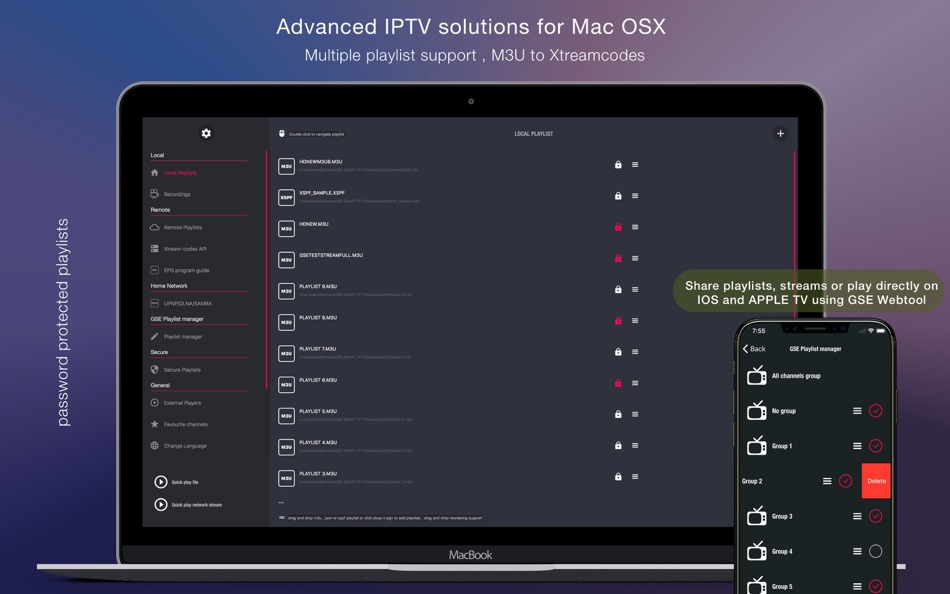 #1. GSE SMART IPTV PRO (macOS) Ved: droidvision