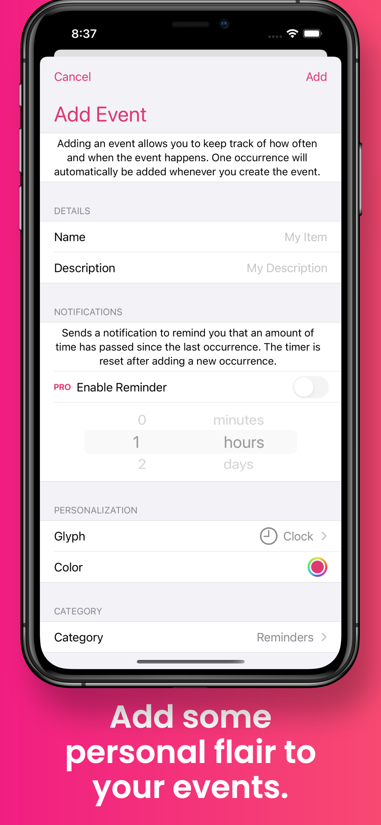 Timesense - Interval tracker