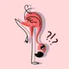 Rose Pink Flamingo Stickers delete, cancel