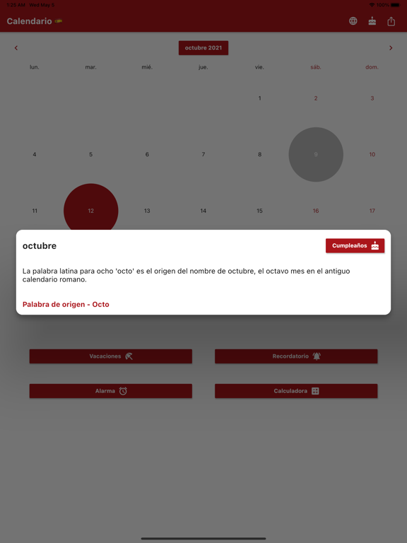 Calendario Español 2024 iPad screenshot 5 - Productivity app