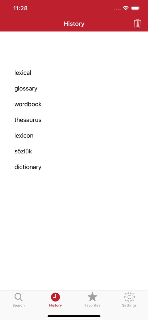 Tureng Dictionary - Effortlessly review past searches through the comprehensive history log, making it simple to revisit previously looked-up words.