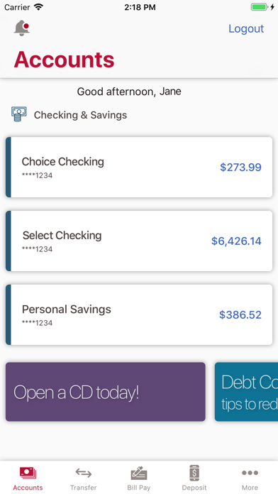 Bank of Texas Mobile Screenshot