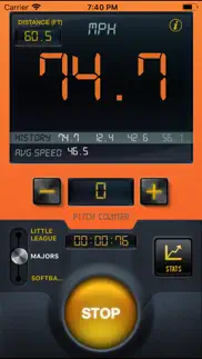 baseball speed radar gun pro iphone screenshot 2