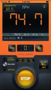 Baseball Speed Radar Gun Pro screenshot #2 for iPhone