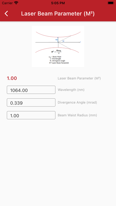 Wavelength Optics Calculator Screenshot