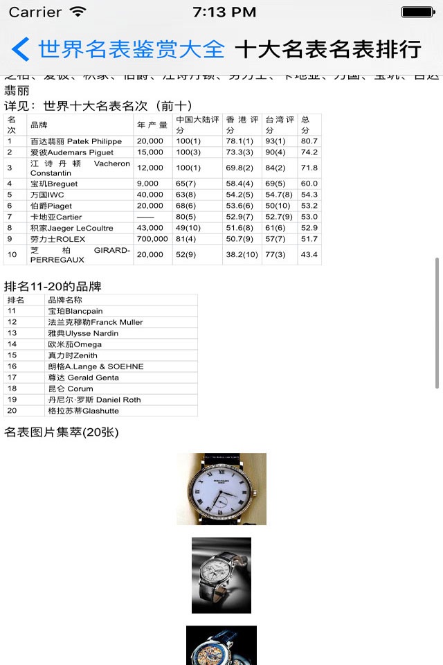 世界名表鉴赏大全 screenshot 3